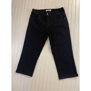 Royalty For Me Jeans Womens Sz. 8 Black Denim Capri Mid Rise